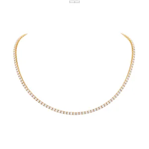 13.23CT Yellow Gold Tennis Necklace