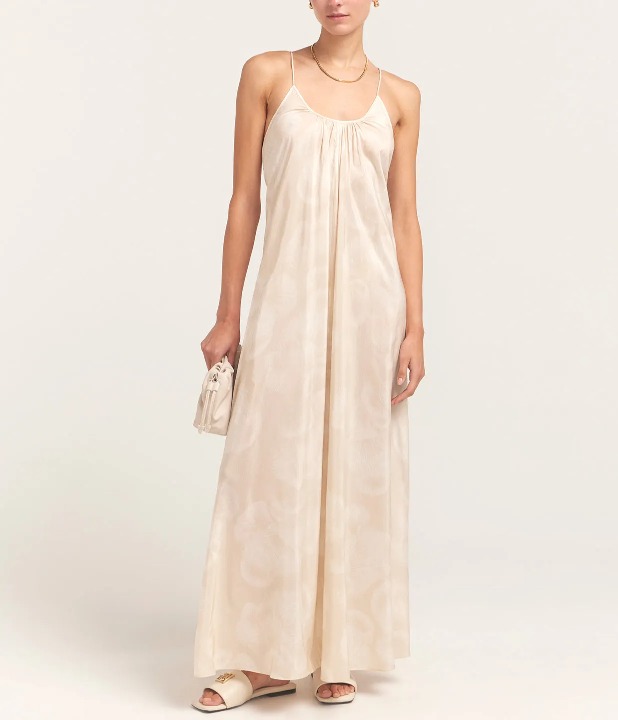 Aida Maxi Dress in Oat Mushroom
