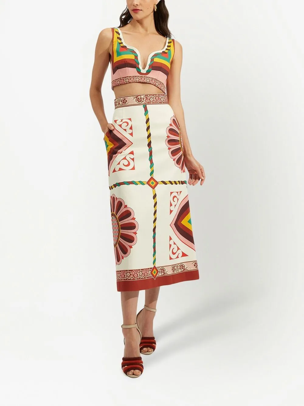 Baia cotton midi skirt