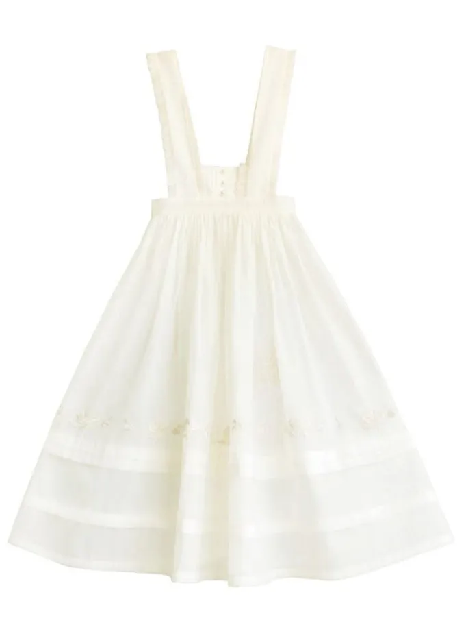 Belt Dress Rose   Skirt Over Tulle Sailor Color   Natural Fairy Collar Embroidery