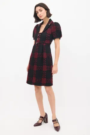 Black & Red Wool Knit Dress