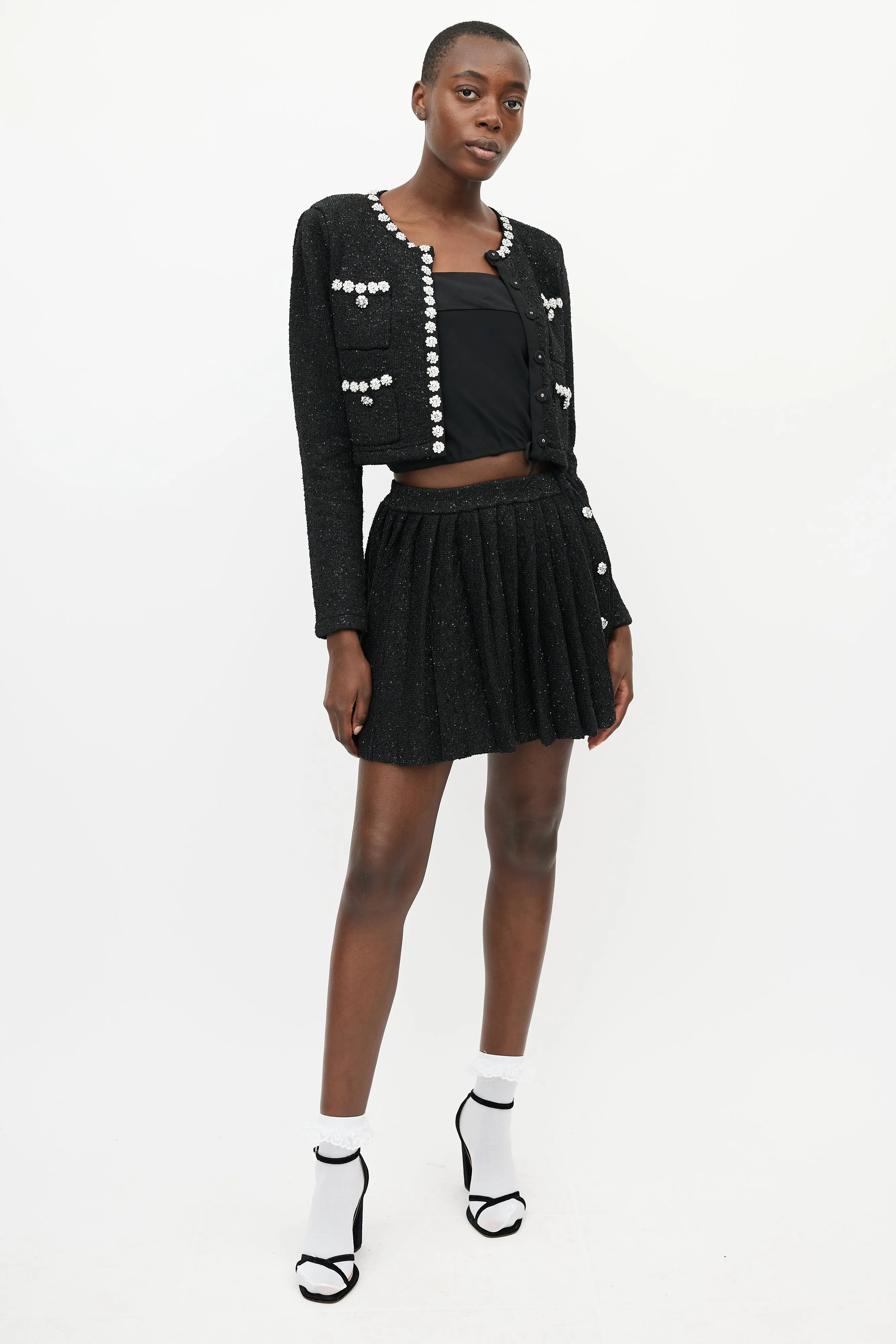 Black Wool Embellished Co-Ord Set