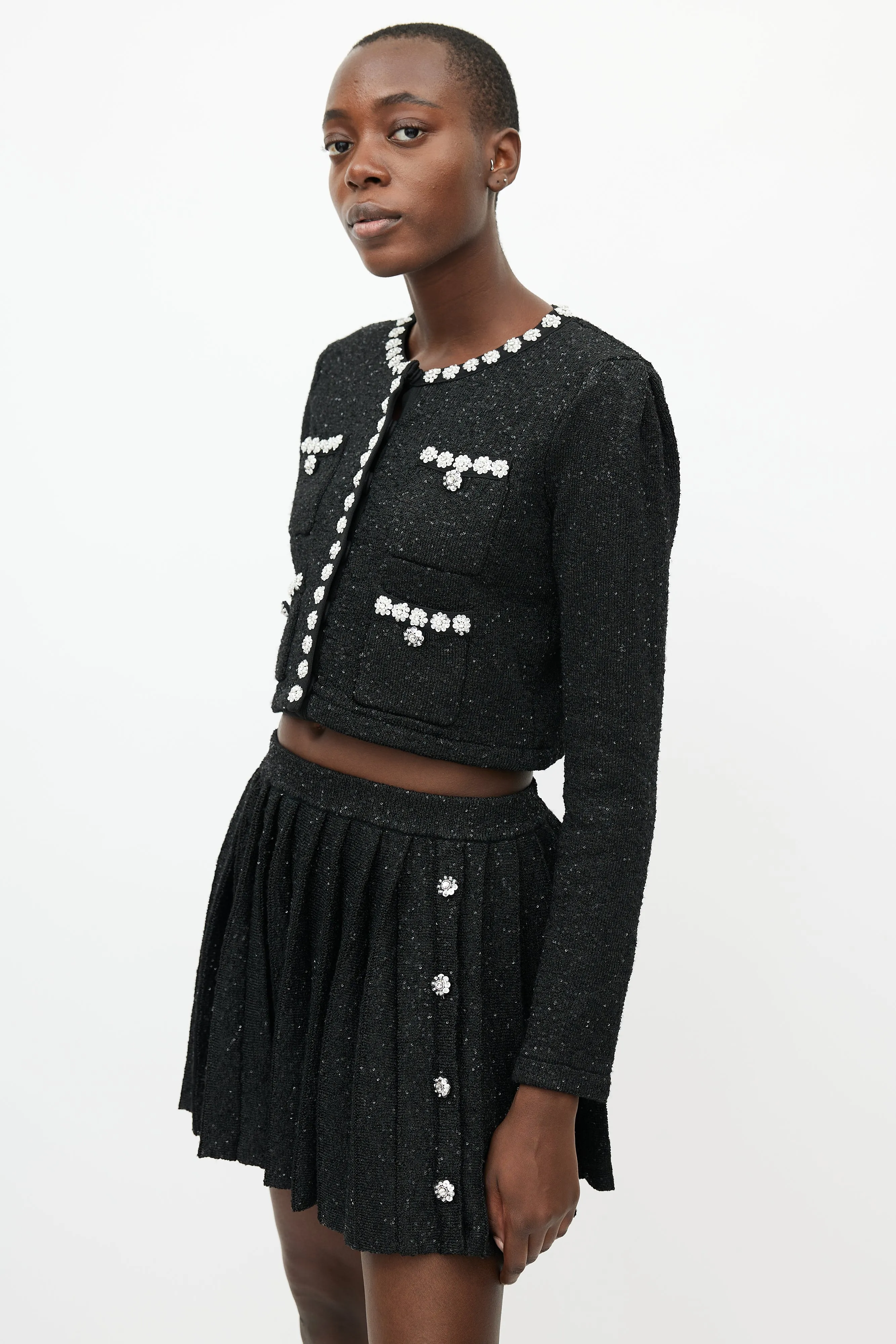 Black Wool Embellished Co-Ord Set