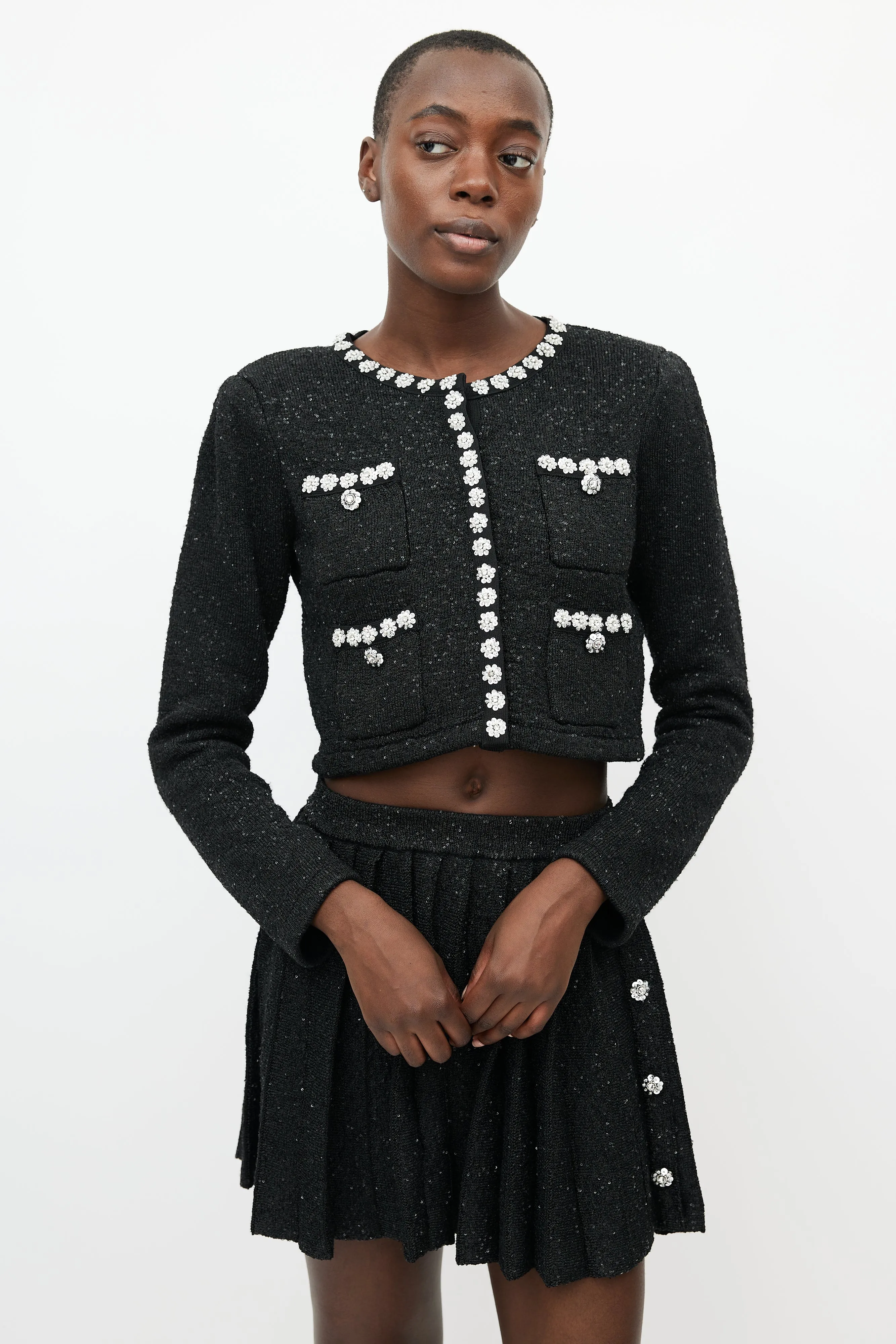 Black Wool Embellished Co-Ord Set