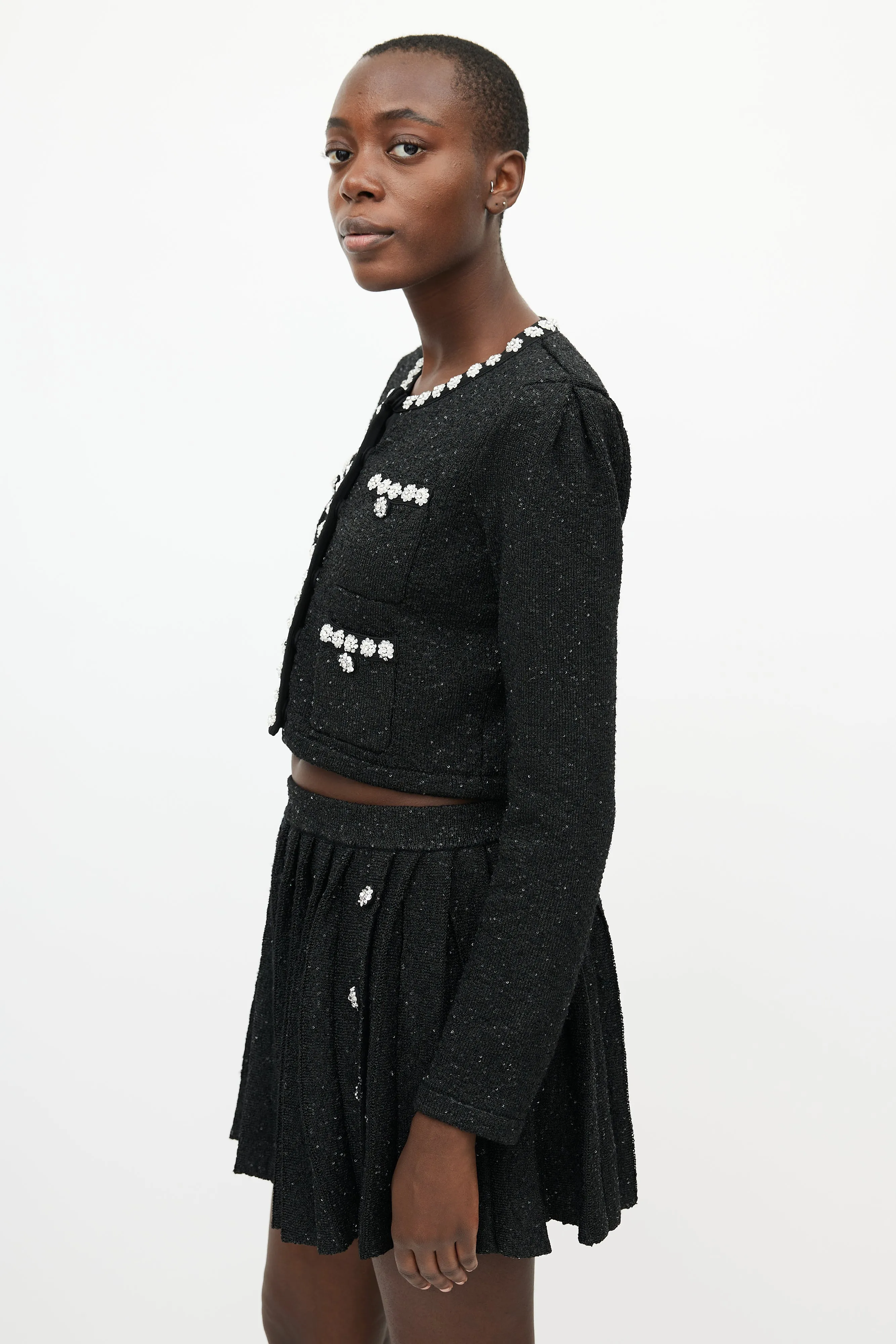 Black Wool Embellished Co-Ord Set