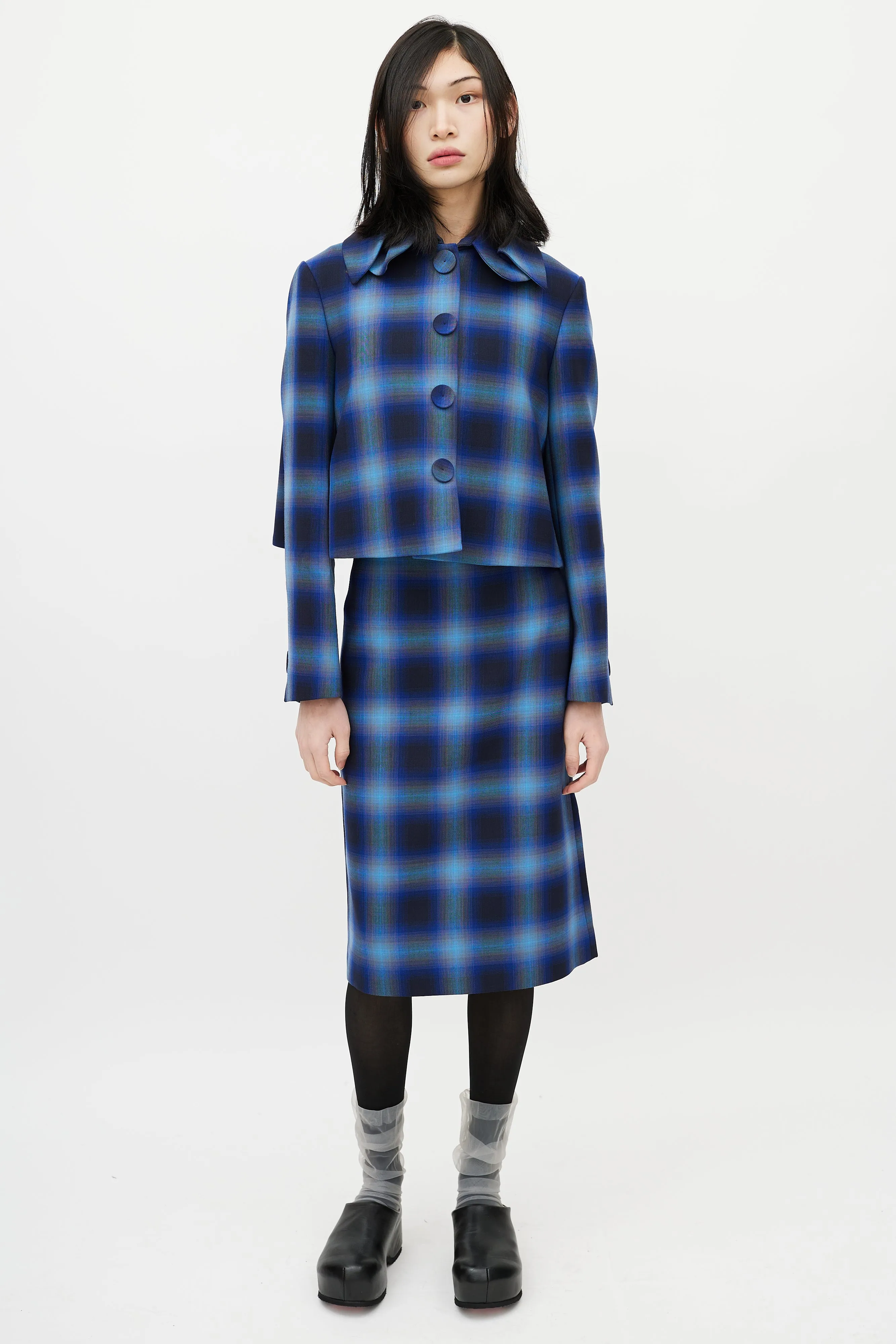Blue & Black Plaid Co-Ord Set