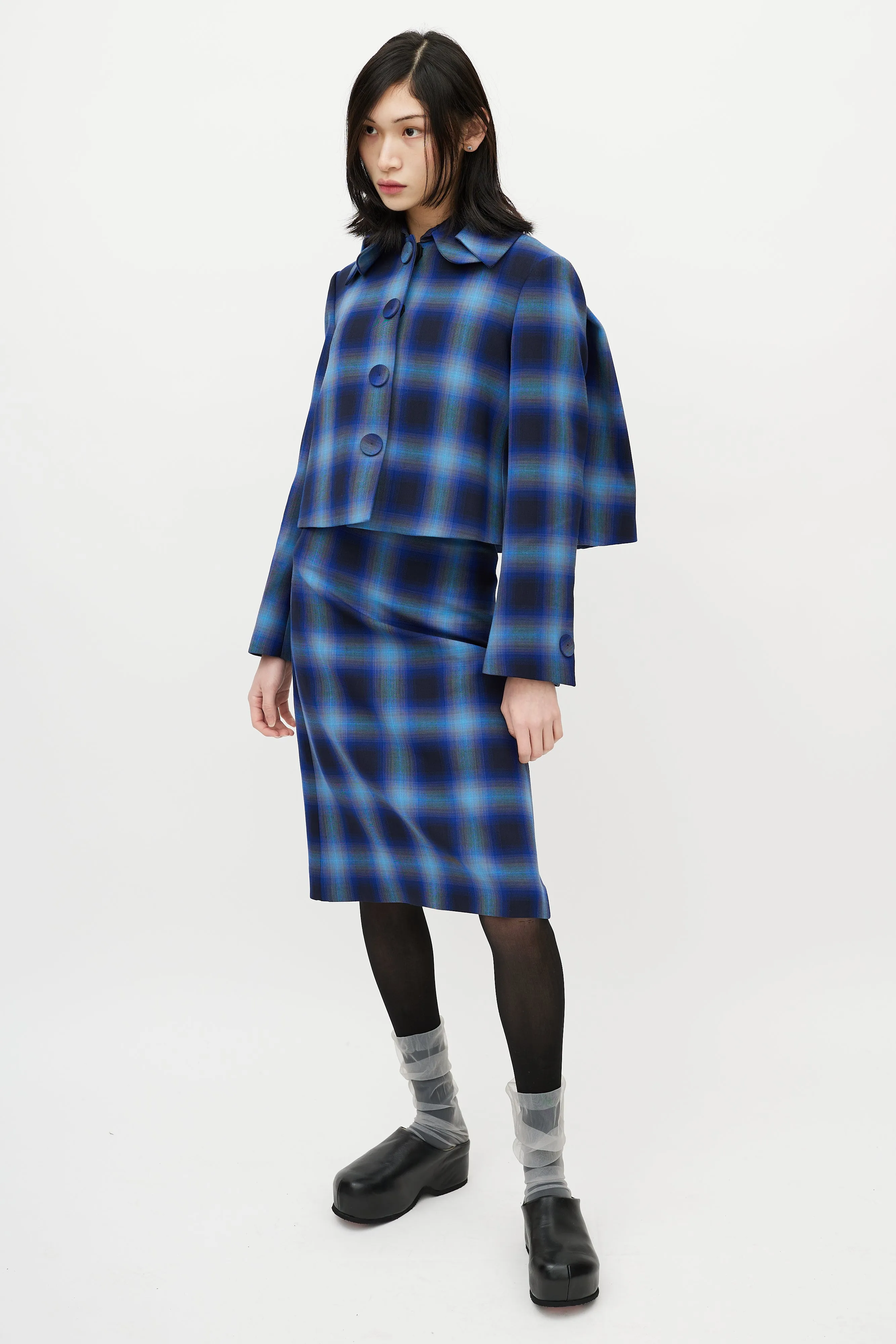 Blue & Black Plaid Co-Ord Set
