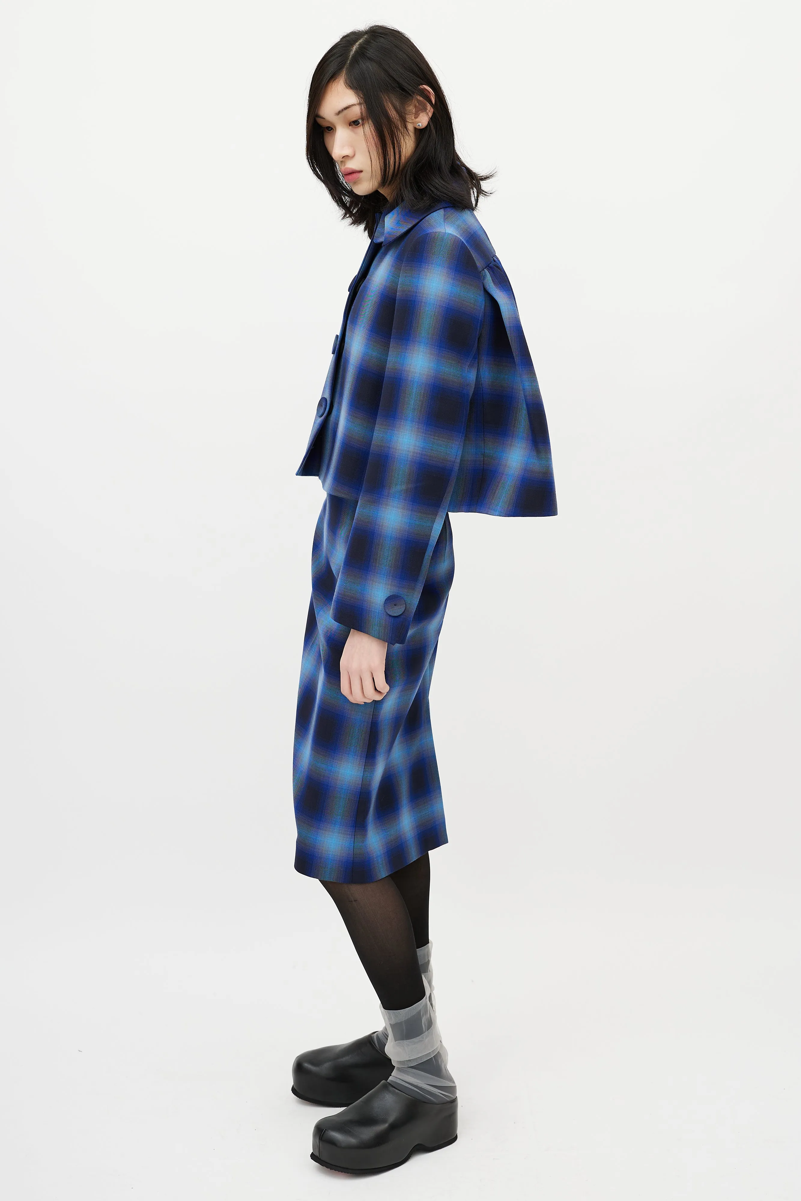 Blue & Black Plaid Co-Ord Set
