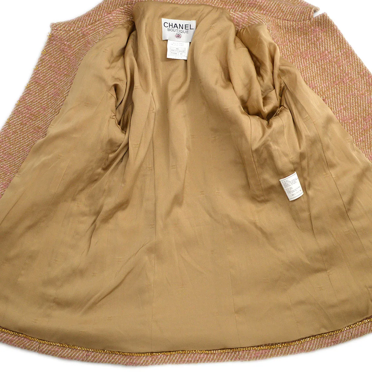 Chanel 1996 Fall boucle two-piece skirt suit #40