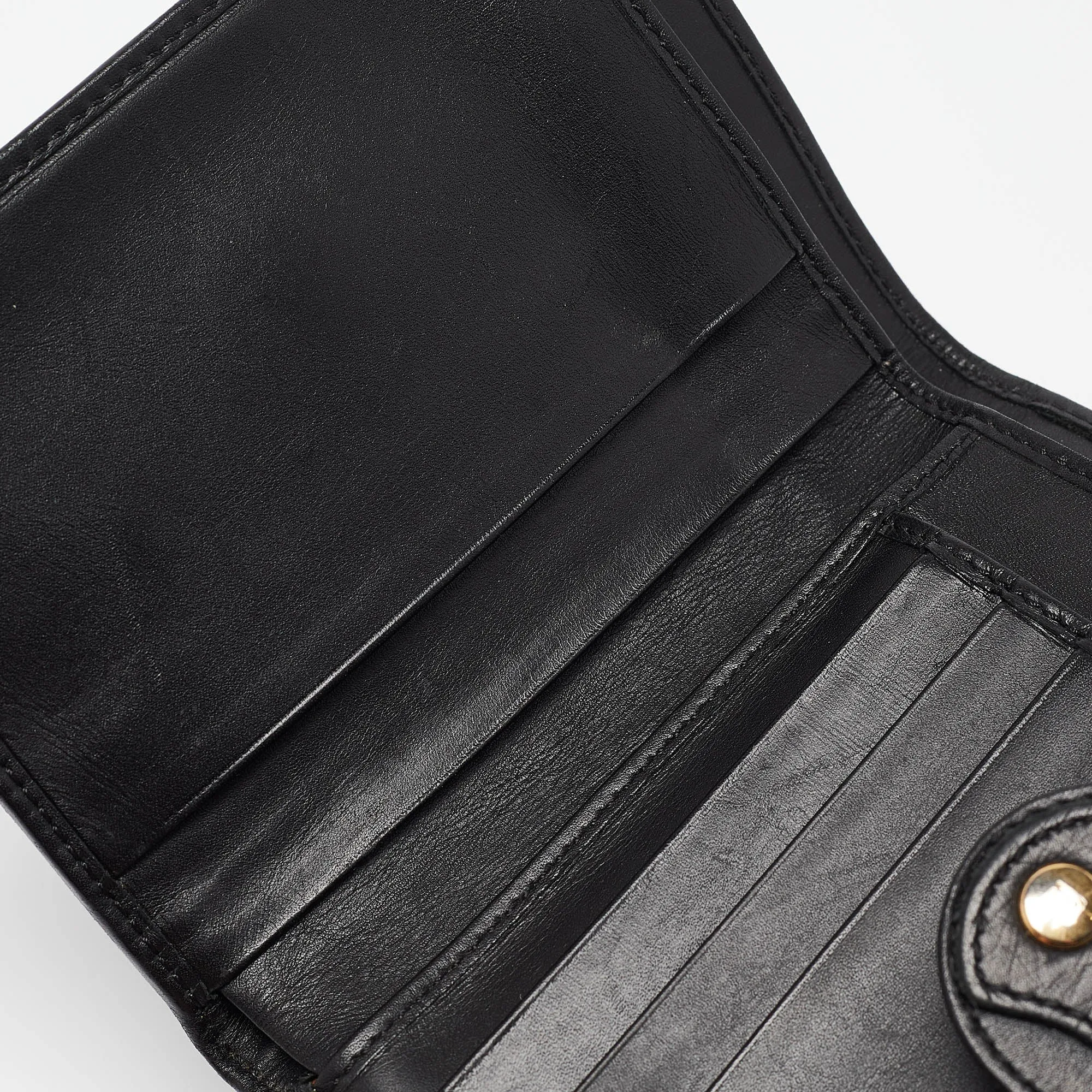 Fendi Black Zucca Canvas And Leather French Wallet