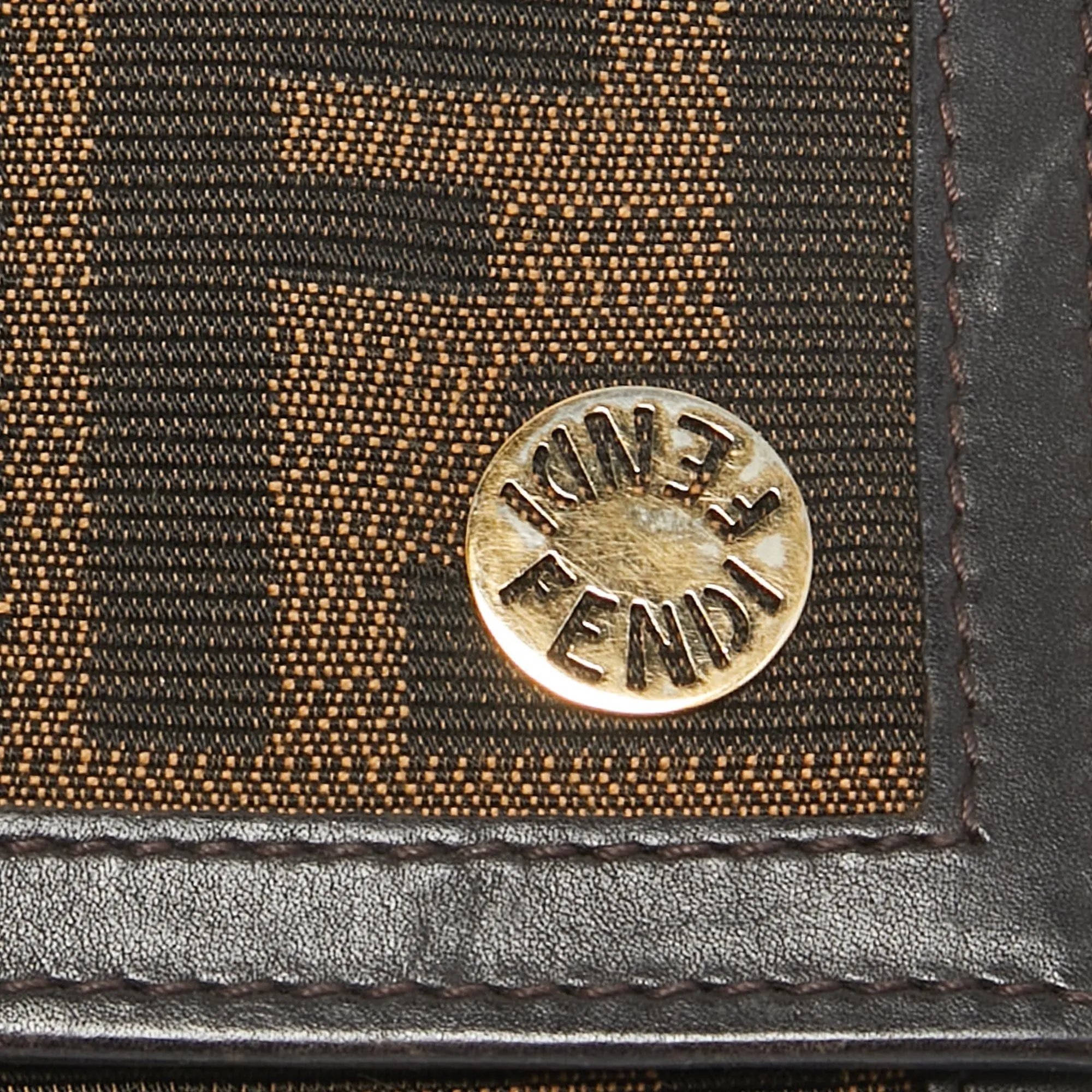 Fendi Zucca Canvas And Leather Flap Continental Wallet