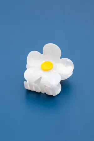FLOWER CELLULOSE HAIR CLAW CLIPS  | 40H585: WHITE