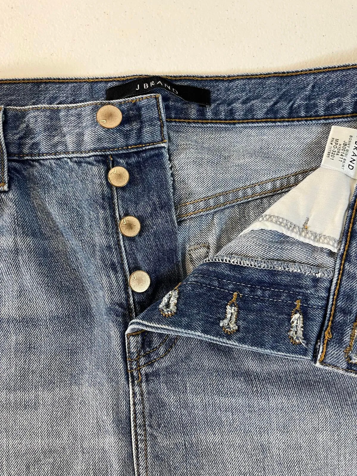 J Brand Stylish Denim Bonny Mini Skirt Waist 24 Length `13"