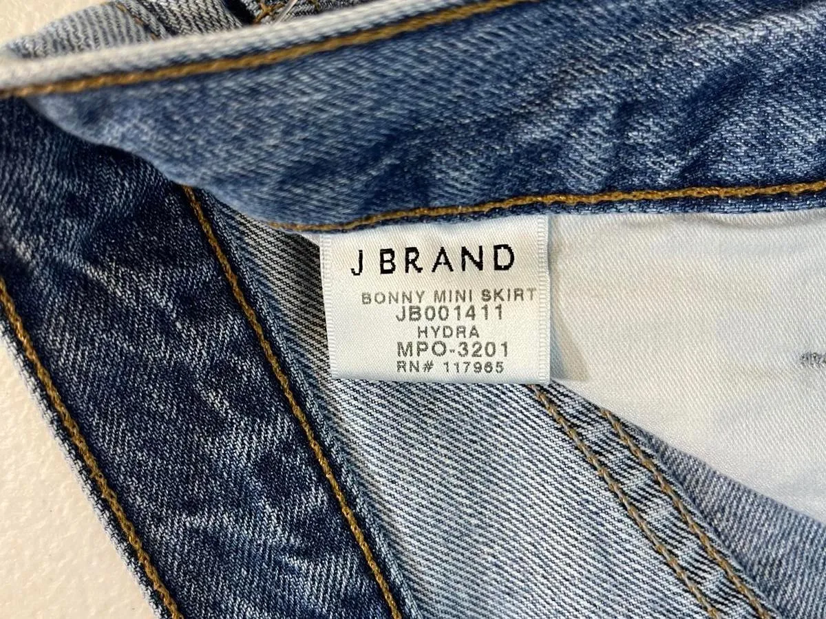J Brand Stylish Denim Bonny Mini Skirt Waist 24 Length `13"