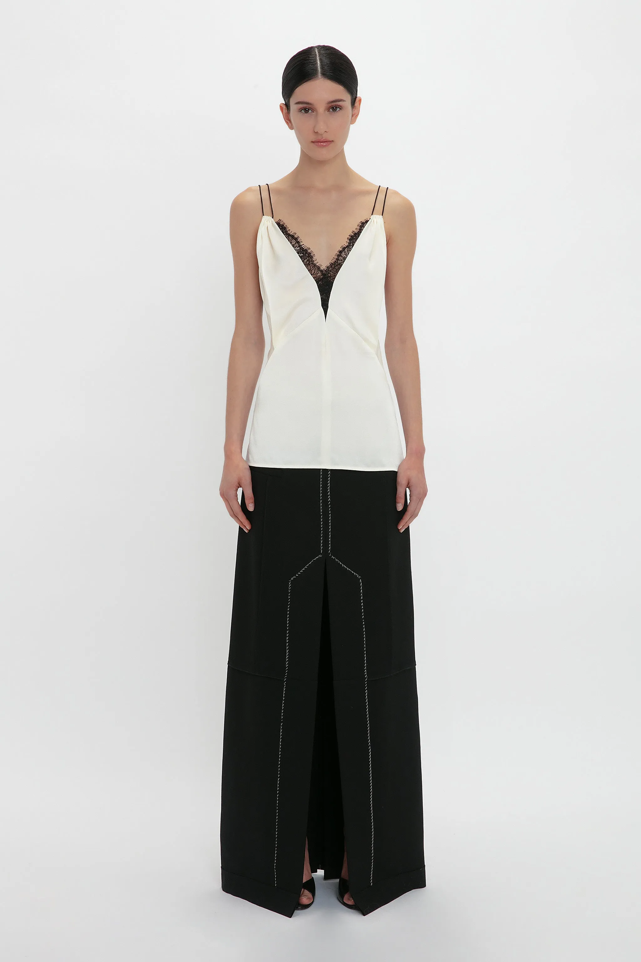 Lace Detail Cami Top In Ivory