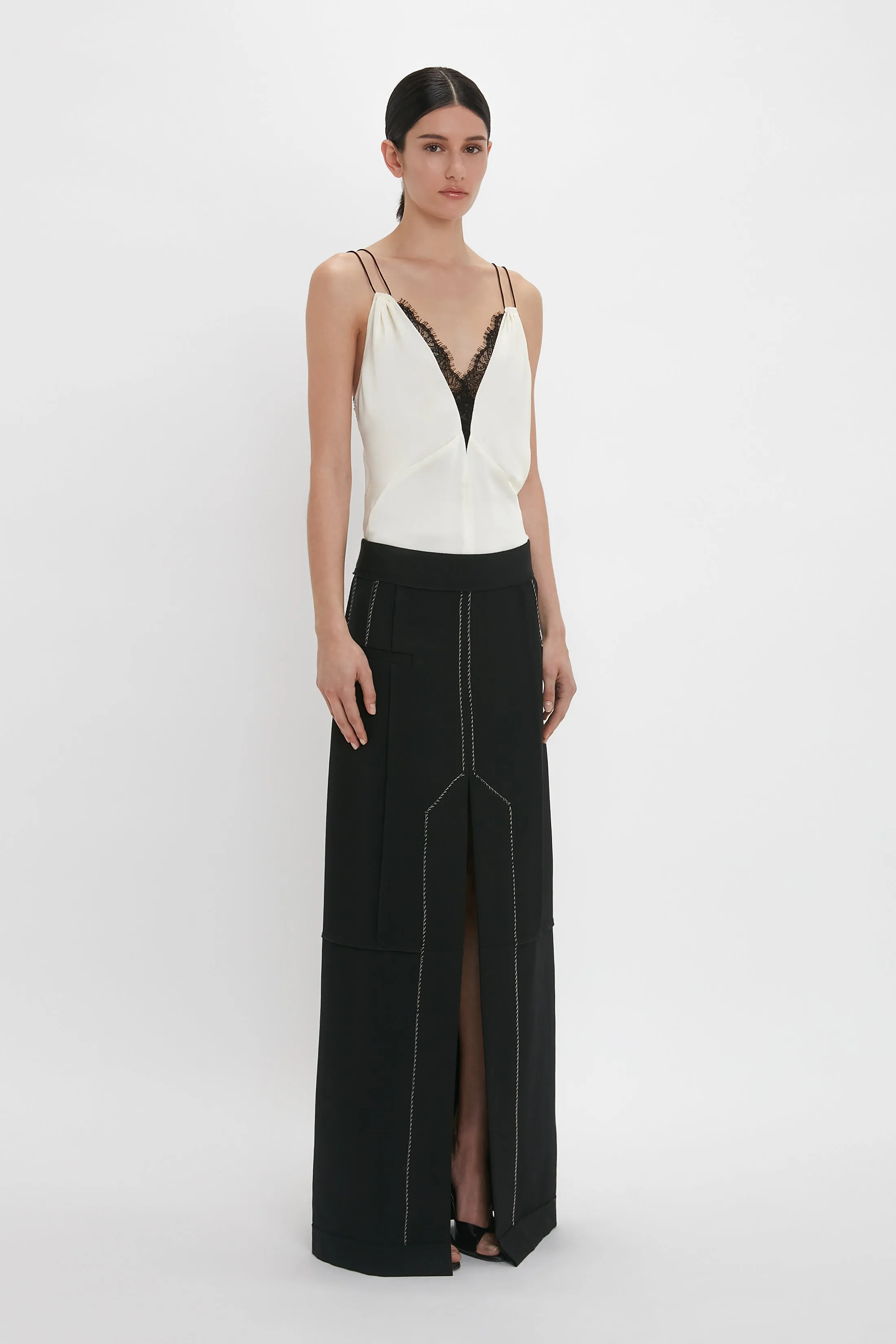 Lace Detail Cami Top In Ivory