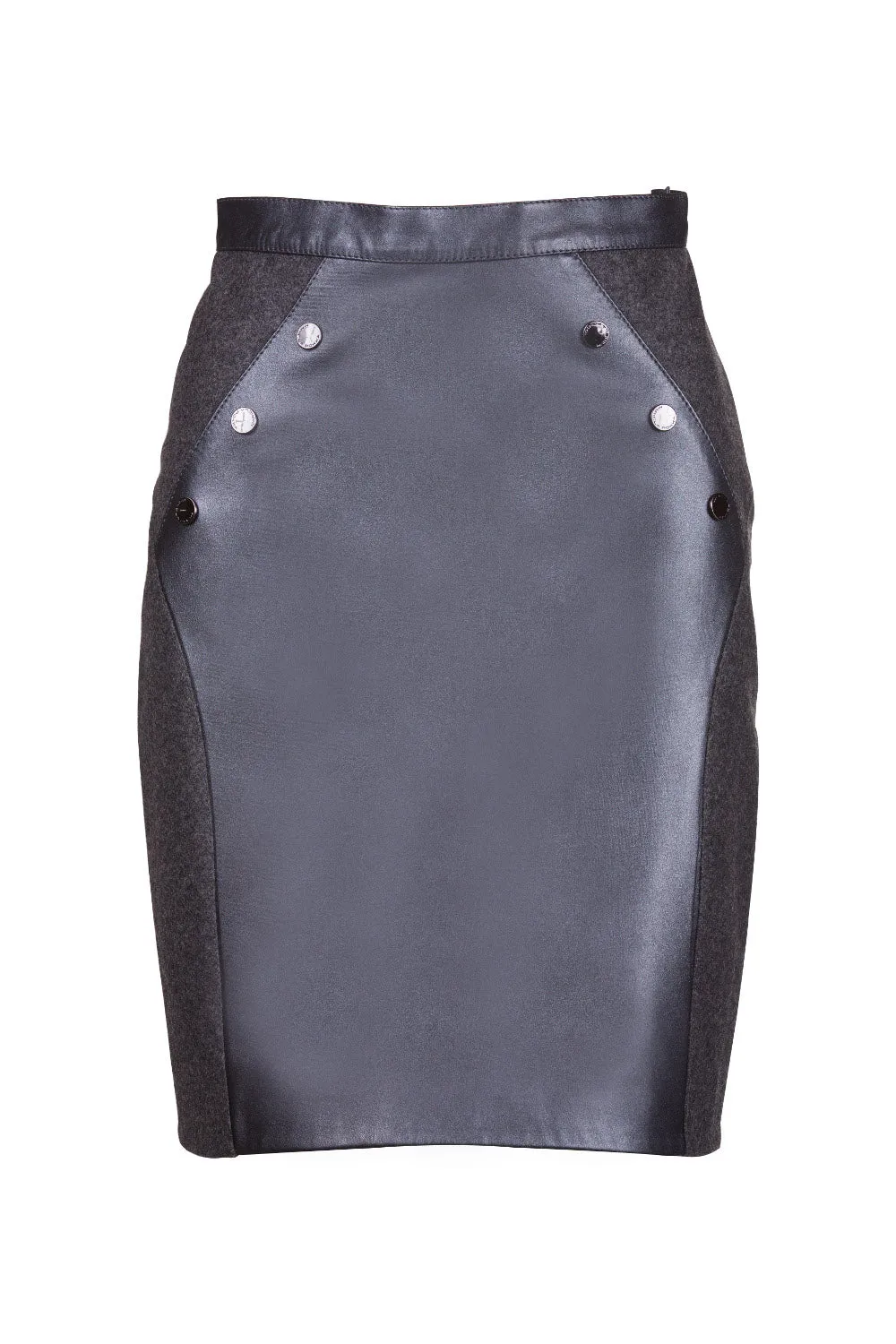 Merino Wool Tailored Reindeer Leather Skirt- Limited Edition