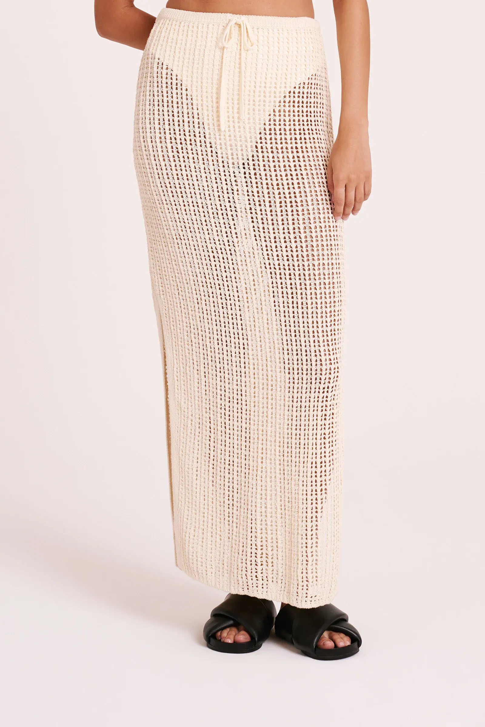 NUDE LUCY Tesni Crochet Skirt NATURAL