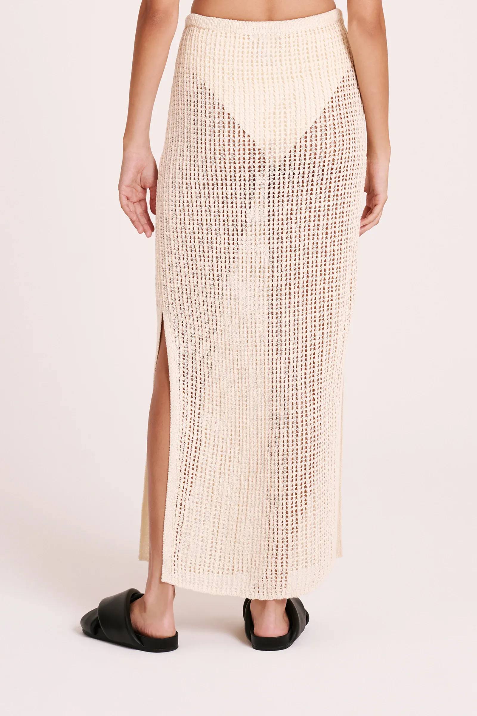 NUDE LUCY Tesni Crochet Skirt NATURAL