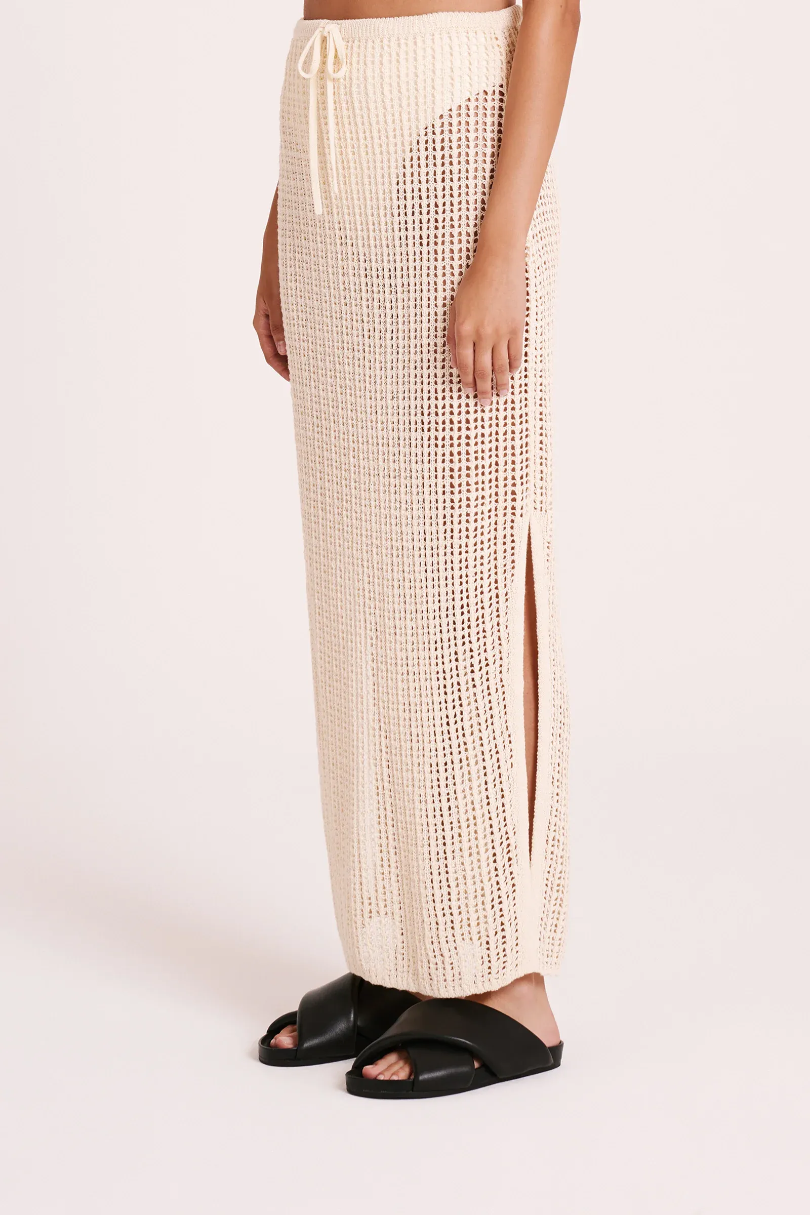 NUDE LUCY Tesni Crochet Skirt NATURAL