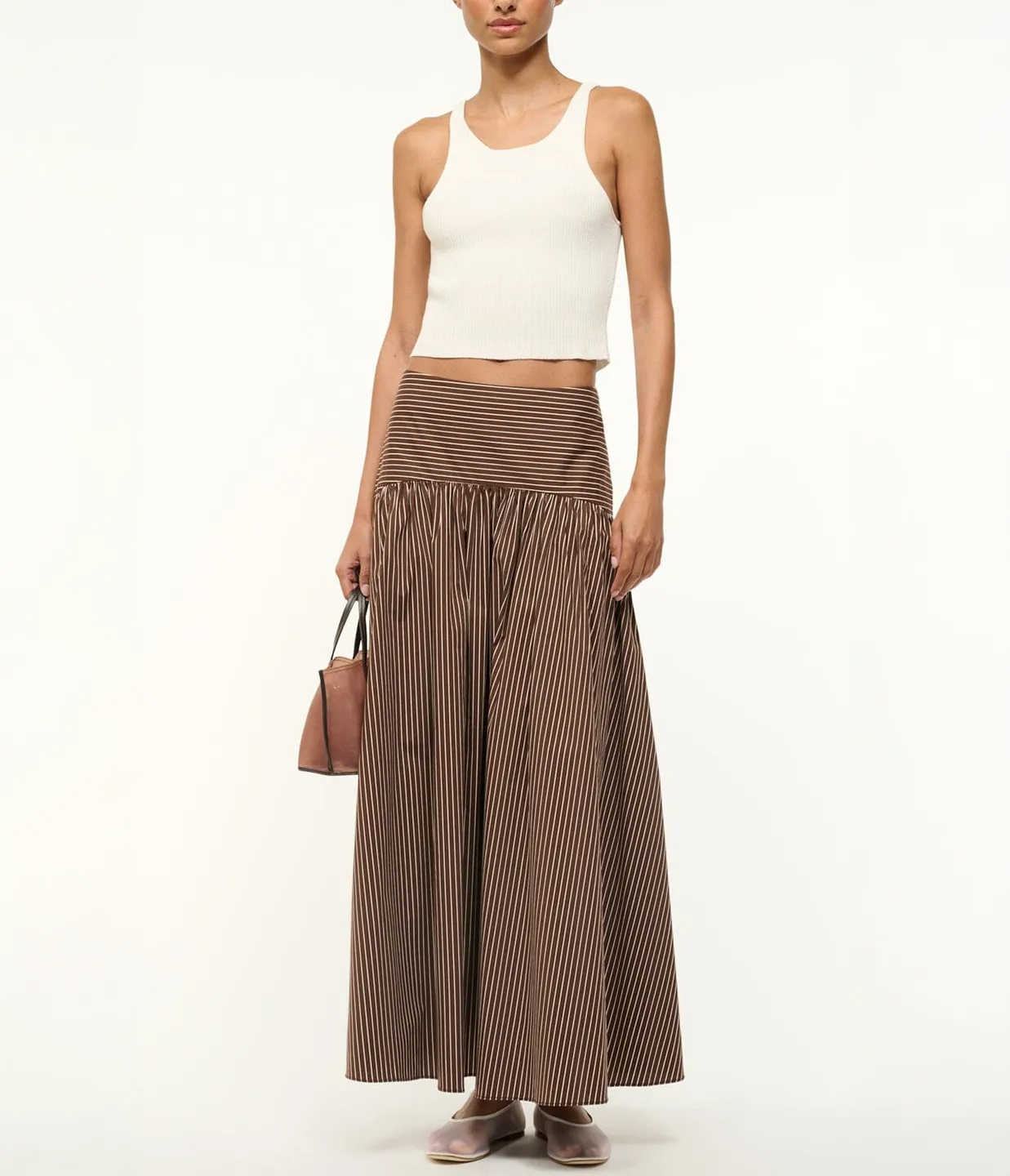 Procida Skirt in Dark Oak Micro Stripe