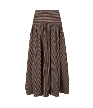 Procida Skirt in Dark Oak Micro Stripe