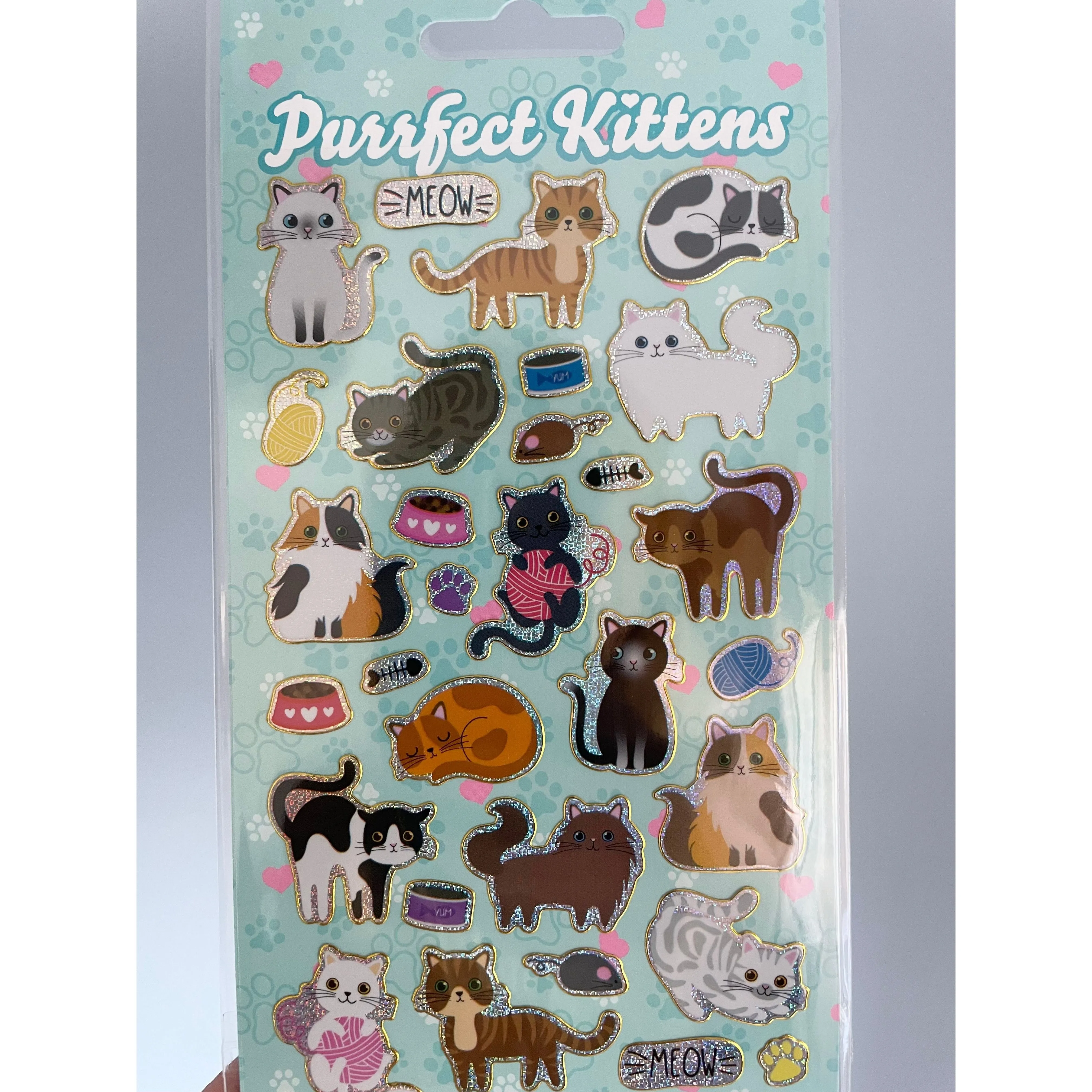 Purrfect Kittens Sparkly Stickers