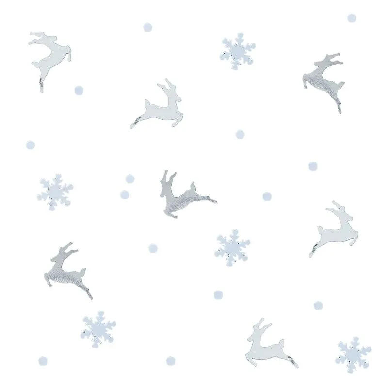 Silver Stag And Snowflake Confetti