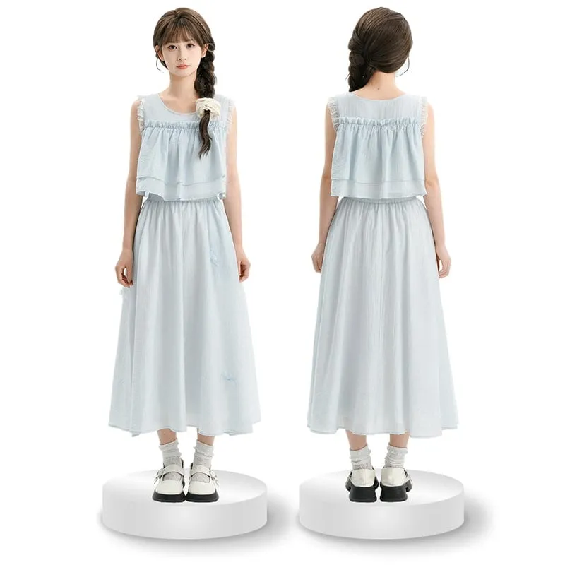 Summer Sweet Girl Style Solid Color Fairy Skirt