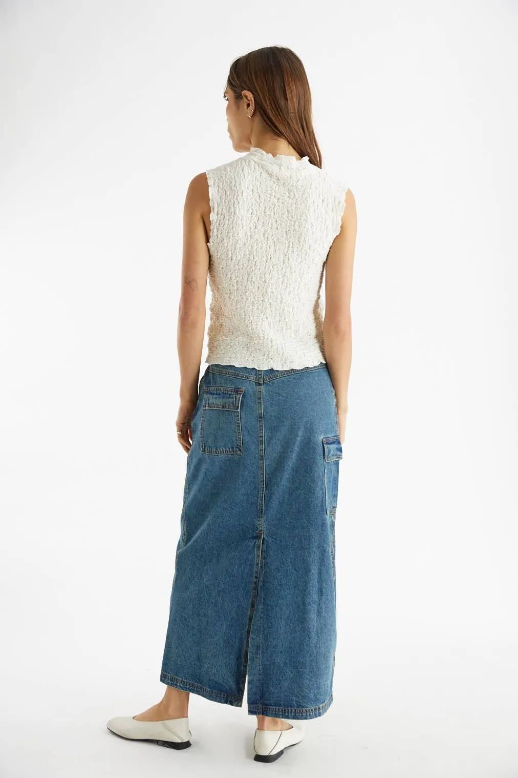 The Jules Skirt | Denim Maxi Skirt: DENIM / MEDIUM