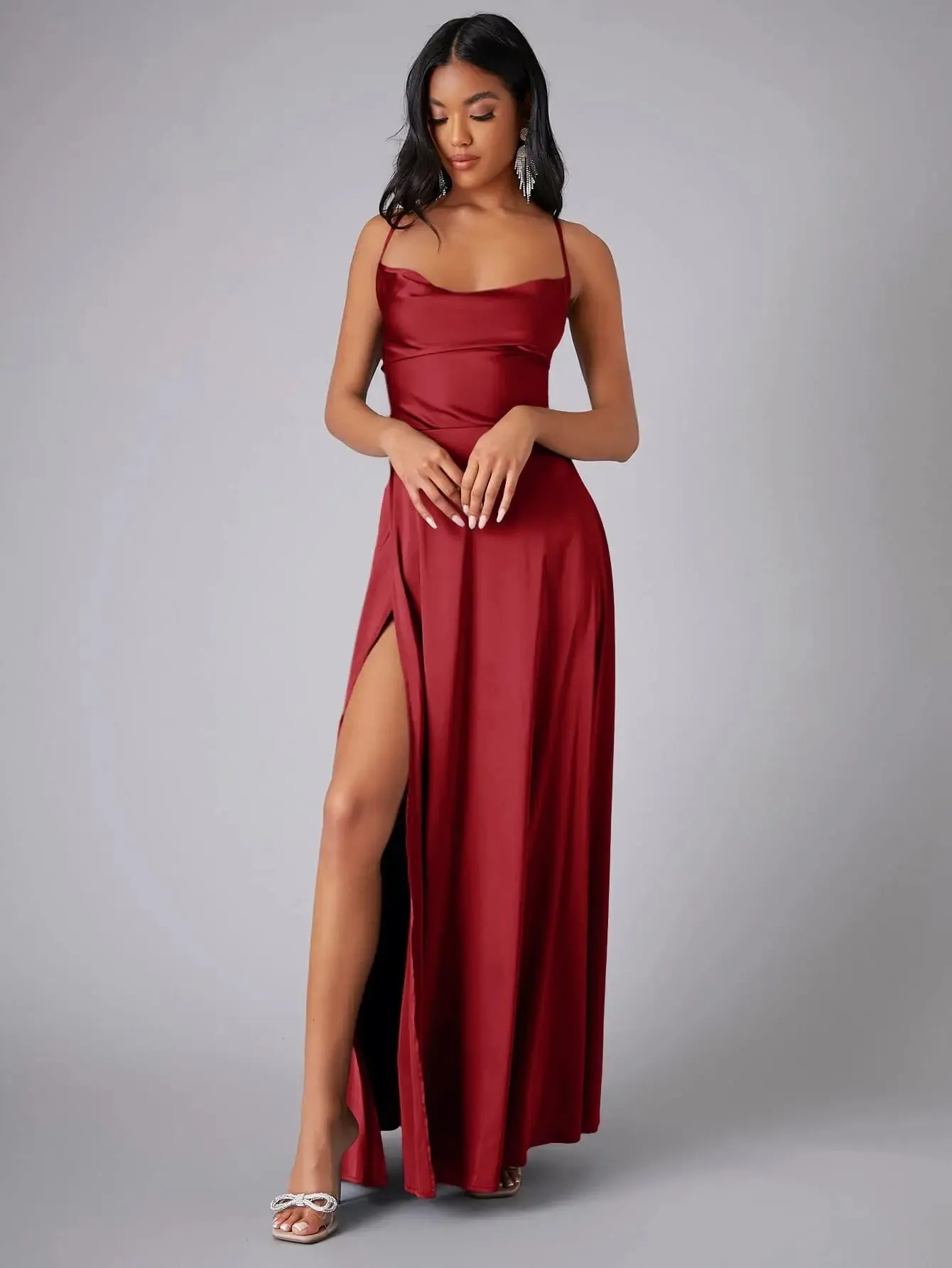 Women Sexy Corset Party Dress Elegant Strap V Neck High Waist Bandage Backless Sleeveless Slit Evening Cocktail Maxi Dress