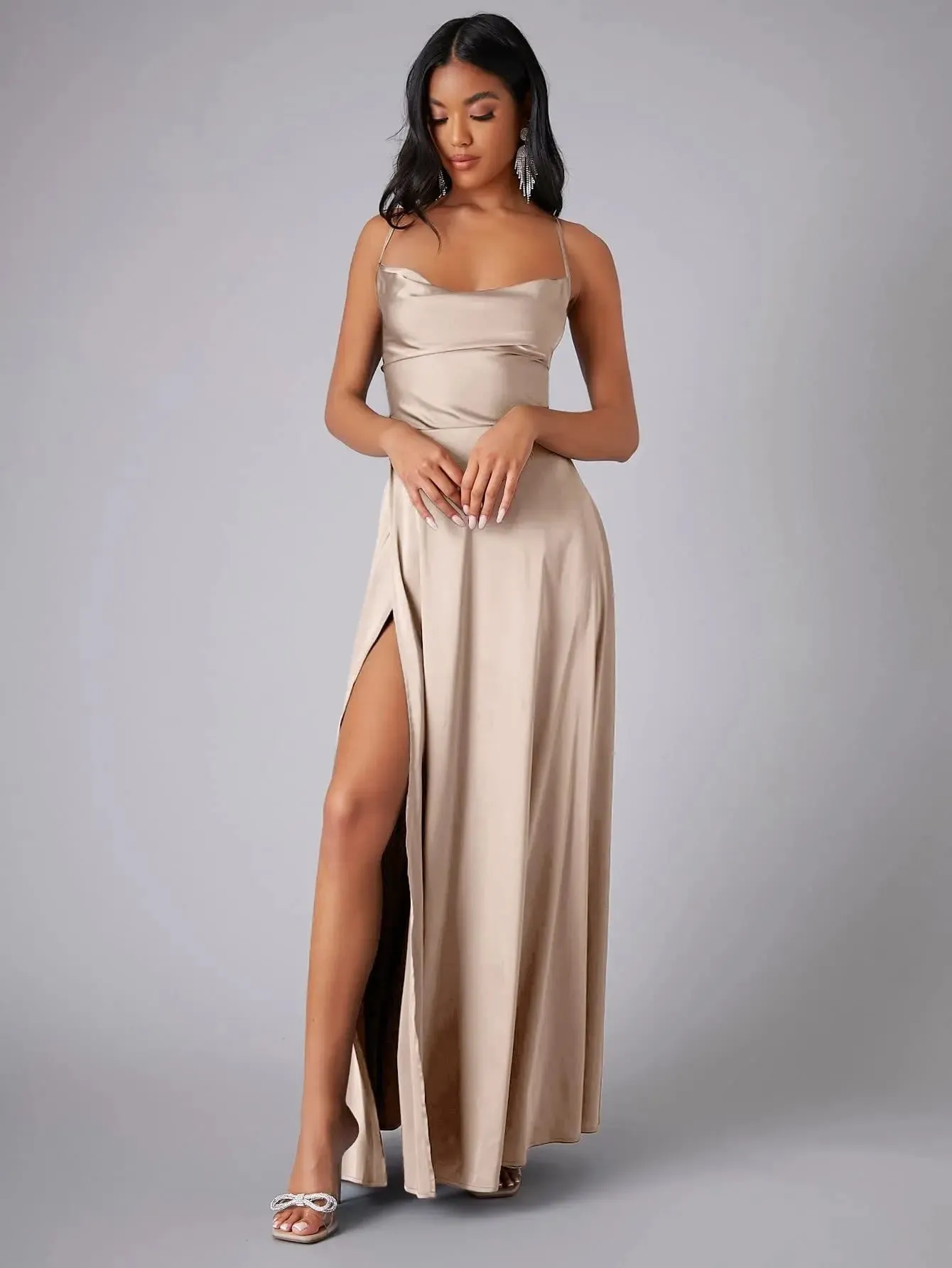 Women Sexy Corset Party Dress Elegant Strap V Neck High Waist Bandage Backless Sleeveless Slit Evening Cocktail Maxi Dress