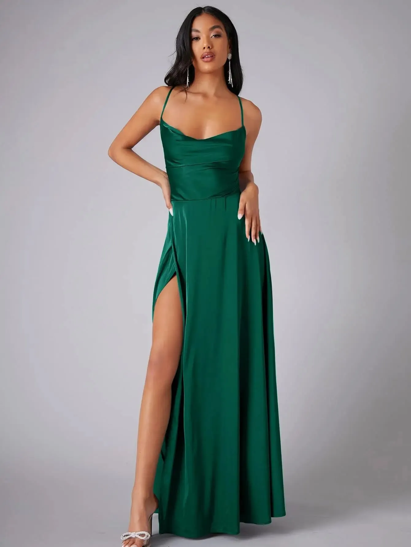Women Sexy Corset Party Dress Elegant Strap V Neck High Waist Bandage Backless Sleeveless Slit Evening Cocktail Maxi Dress