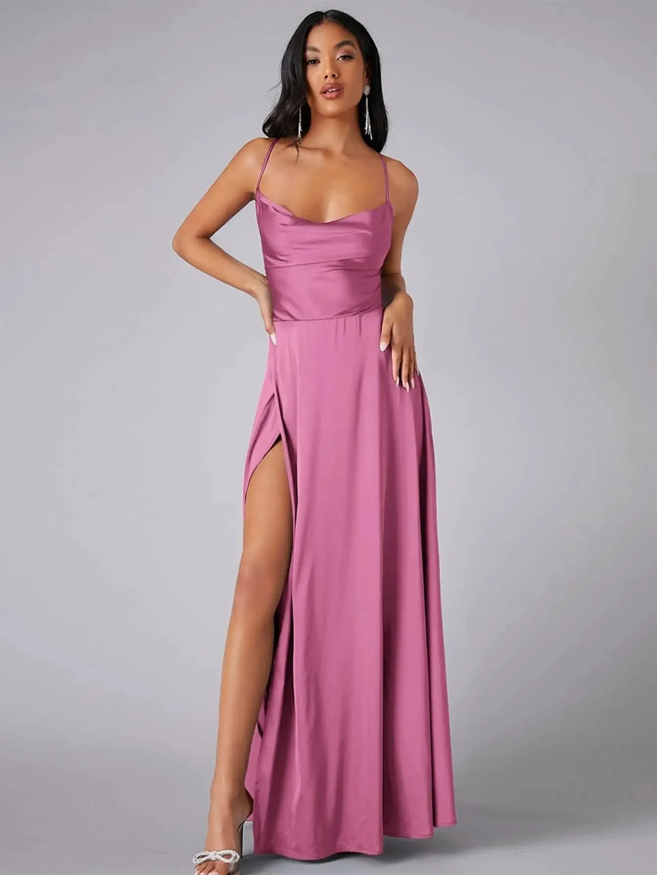 Women Sexy Corset Party Dress Elegant Strap V Neck High Waist Bandage Backless Sleeveless Slit Evening Cocktail Maxi Dress
