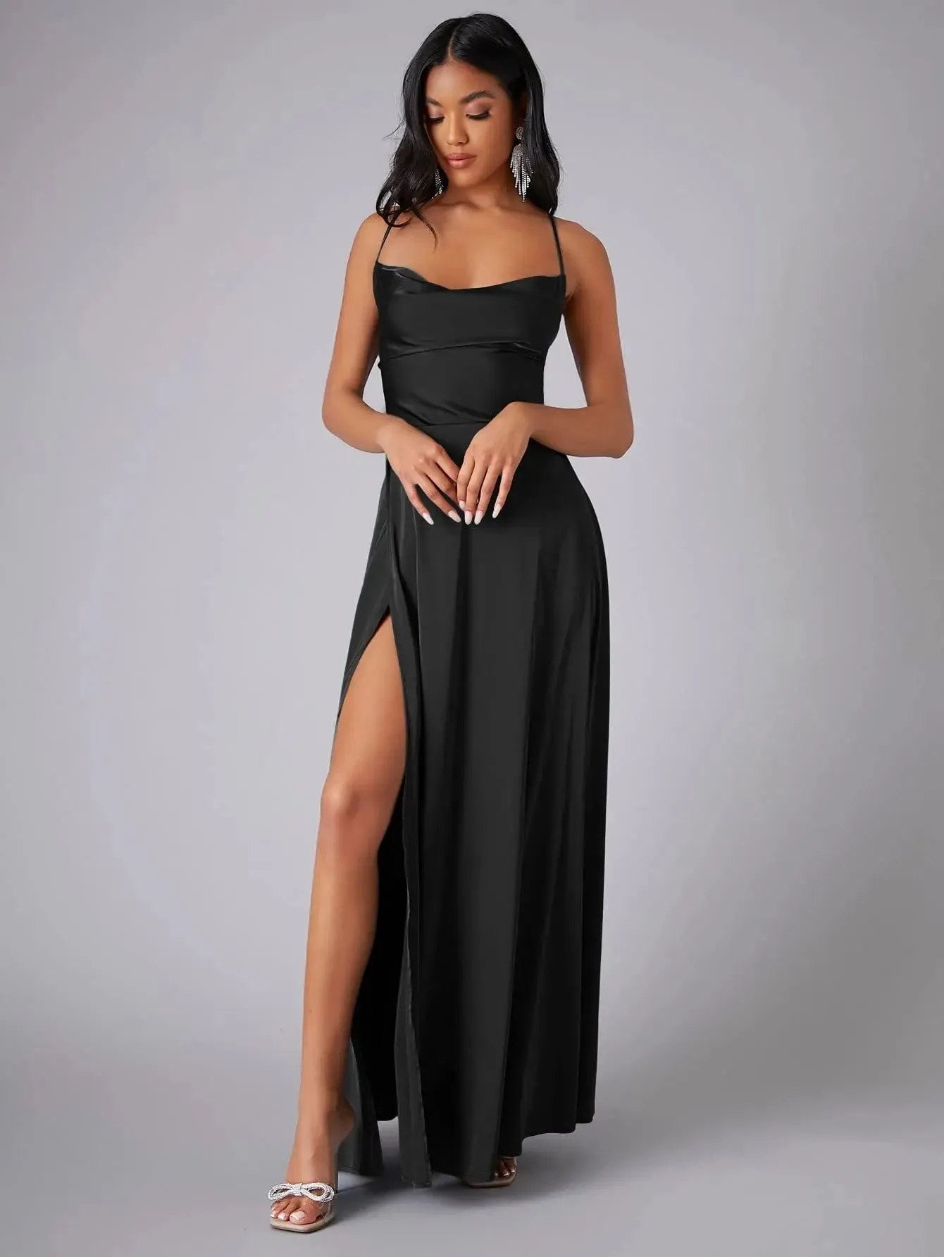 Women Sexy Corset Party Dress Elegant Strap V Neck High Waist Bandage Backless Sleeveless Slit Evening Cocktail Maxi Dress