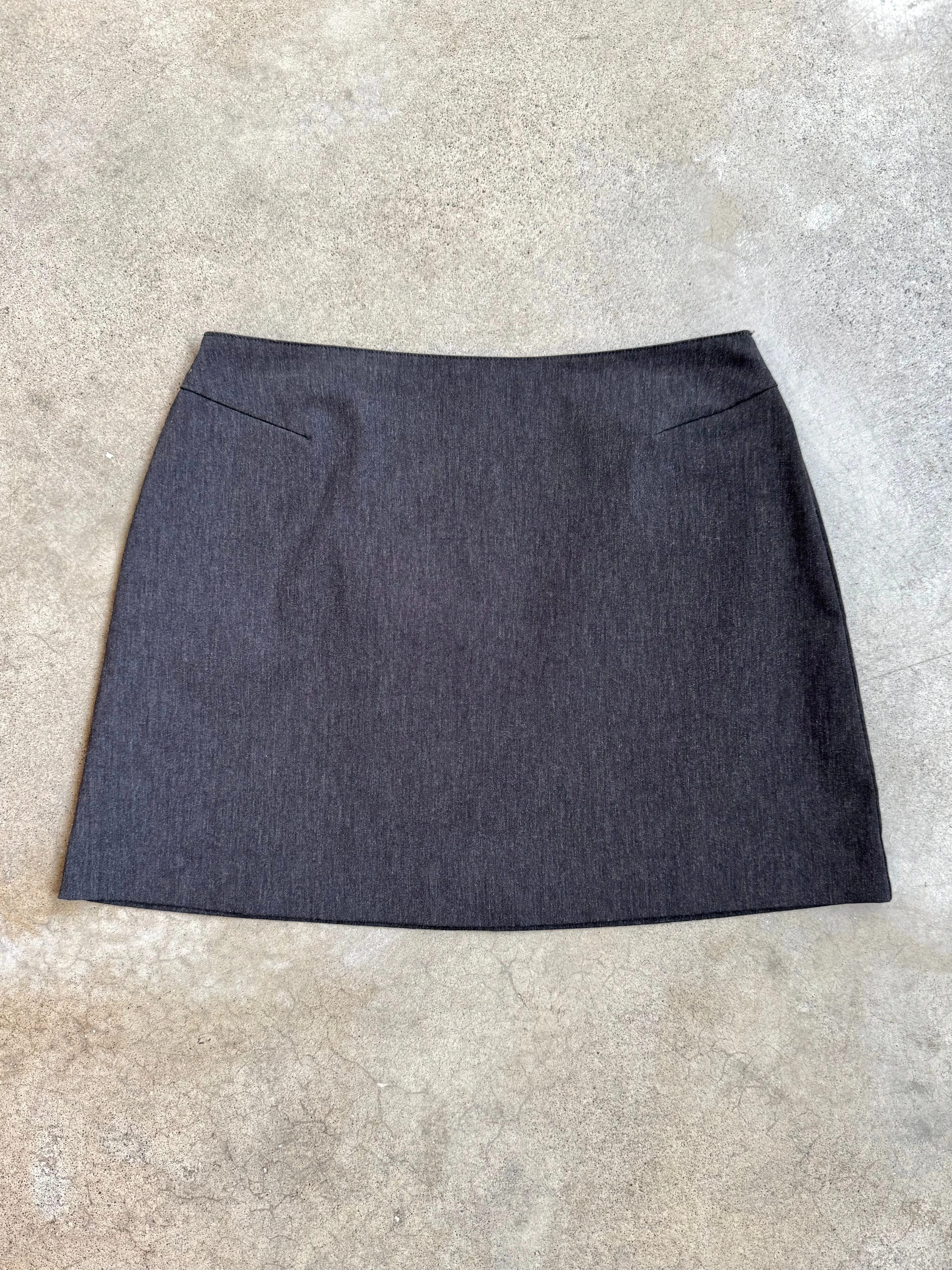 Y2K Express Charcoal A-Line Micro Mini Skirt (W28”)