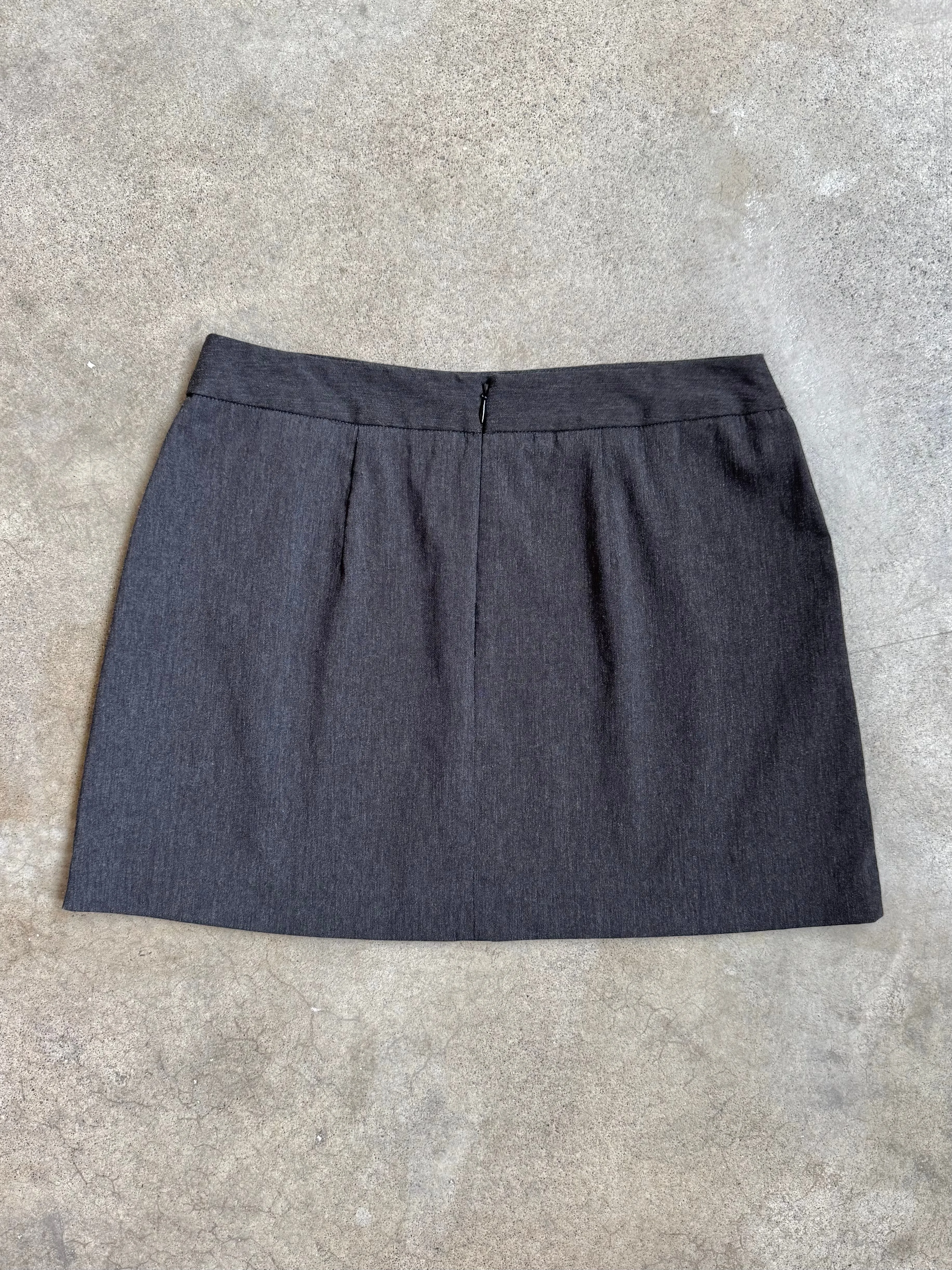Y2K Express Charcoal A-Line Micro Mini Skirt (W28”)